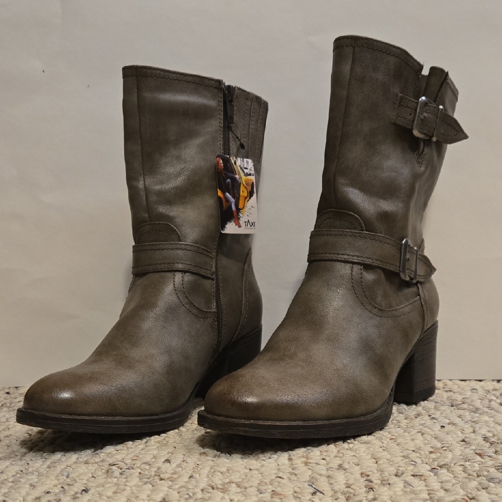 Taxi Taupe Moto Boots